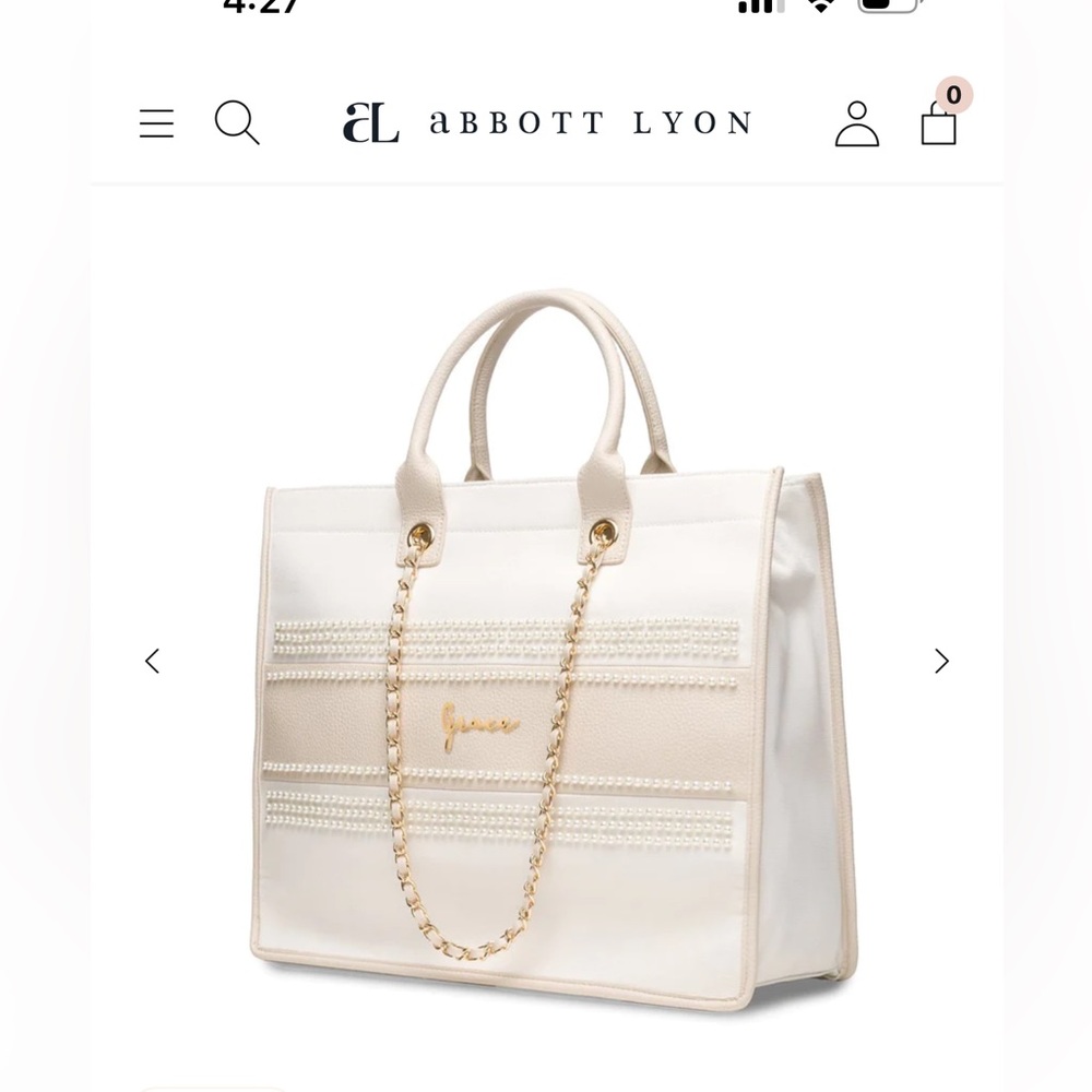 NWT Abbott Lyon Pearl Canvas Tote Bag